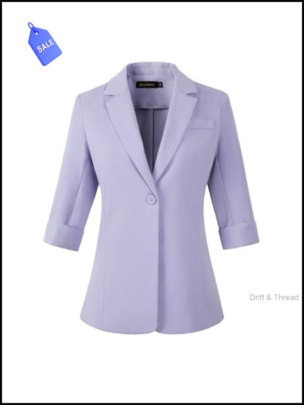 Beninos Womens 3/4 Sleeve Lightweight Polyester Blazer Business Casual One